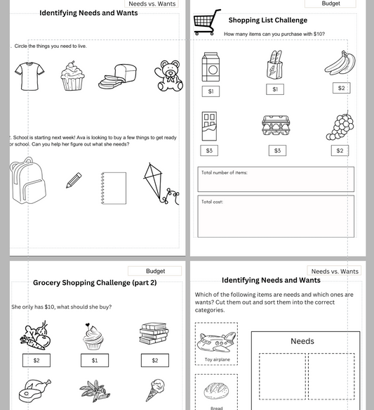 Financial Literacy Worksheets Level 1